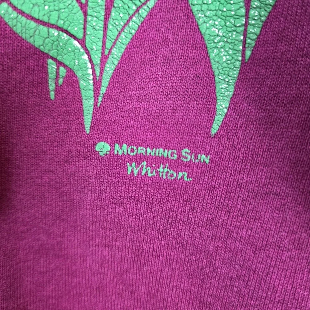 Morning Sun Whitton Purple Tulips Flowers Grandmacore Collared Sweater Size 2XL - Picture 3 of 5